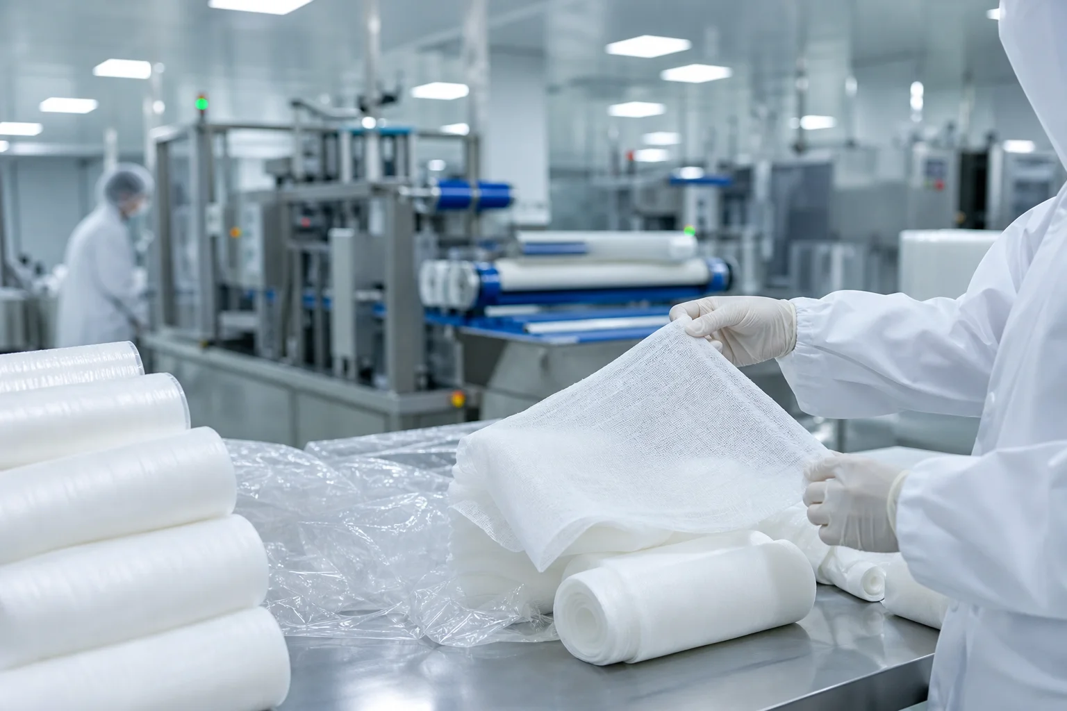 Celery Pharma absorbent cotton gauze manufacturing and quality inspection