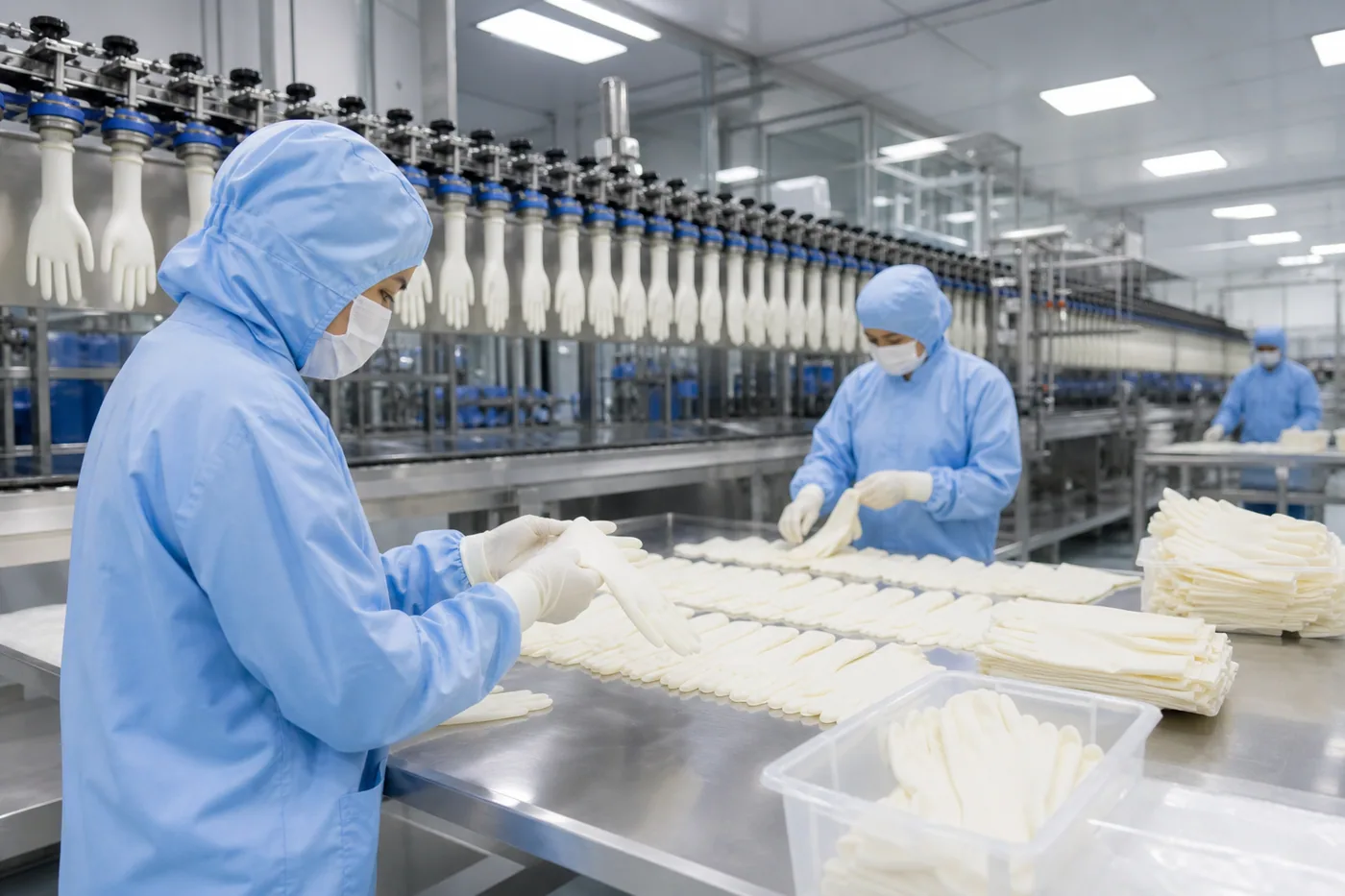 Celery Pharma surgical glove manufacturing and quality inspection