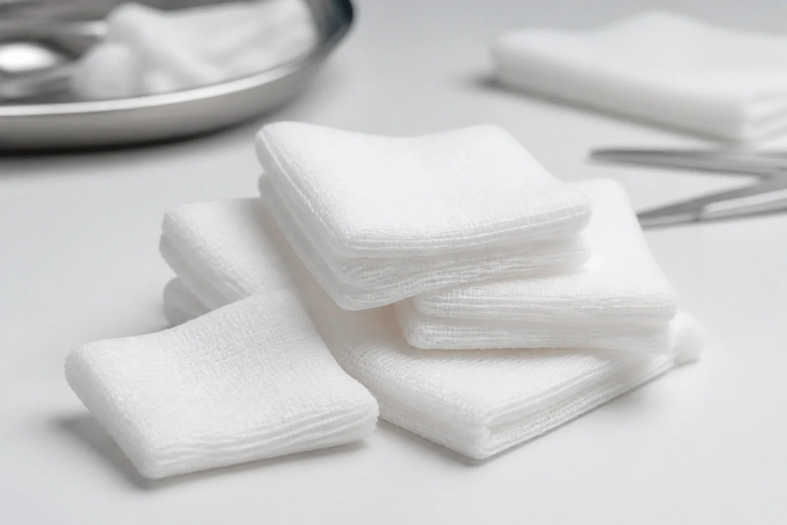 Premium absorbent gauze swabs by Celery Pharma for hospital wound care and clinical use